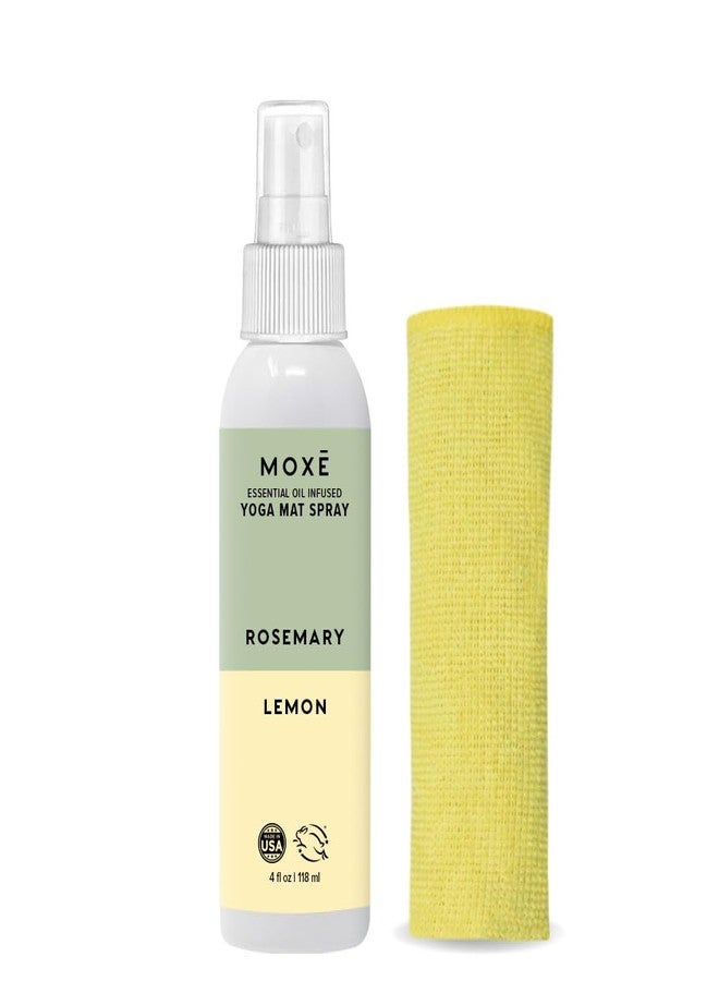 MOXE Yoga Mat Cleaner, Green America Certified, Rosemary and Lemon Essential Oils, Safe for All Mats and Exercise Equipment, 4 Oz (1 Pack) - Image 1